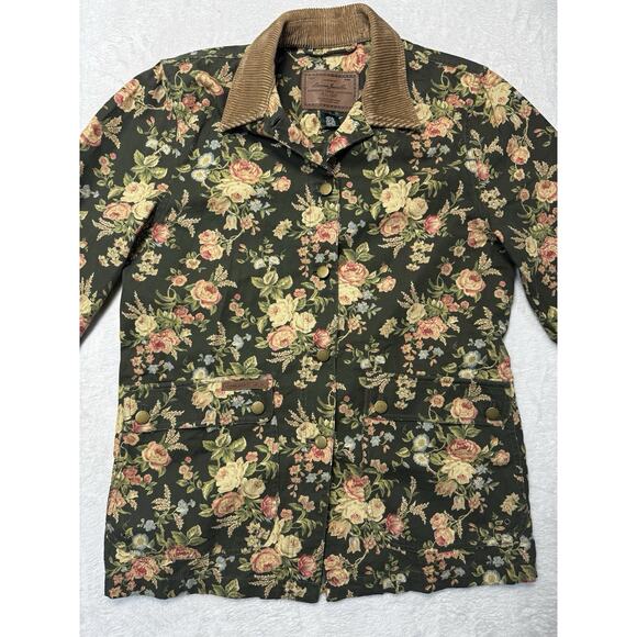 VINTAGE 90s RALPH LAUREN JEANS Floral Jacket Chore Countryside Barn Coat Size Sm - Picture 5 of 8